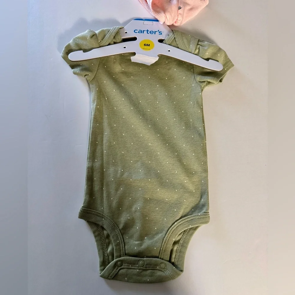 Carter's Baby 2 - Pack Pink and Olive Body Suit 6M